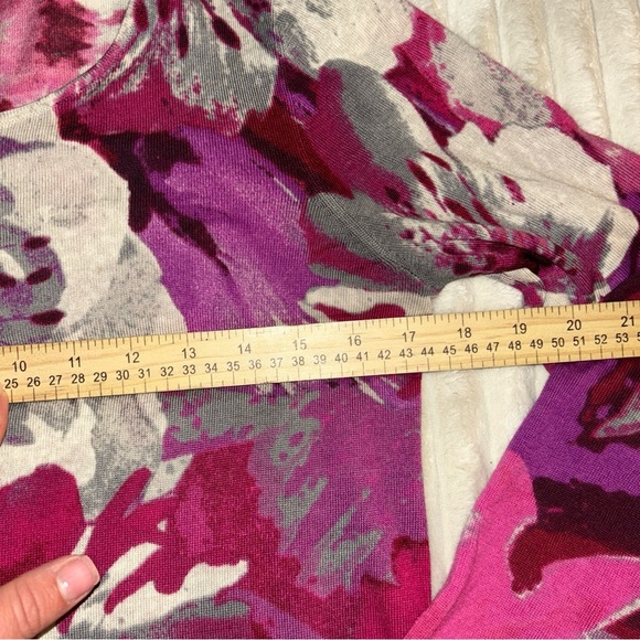 Floral Print Women's Top Merino Wool Talbots Small Lightweight - Picture 7 of 9
